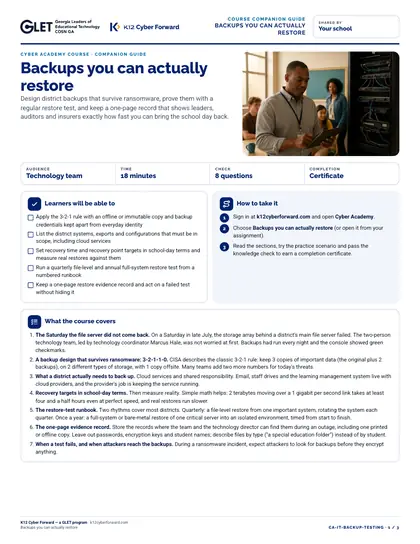 First page preview of Backups you can actually restore